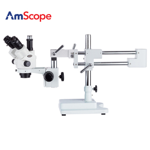 AmScope 7X-45X三目共焦体视显微镜专业体式高清手机维修工业检测