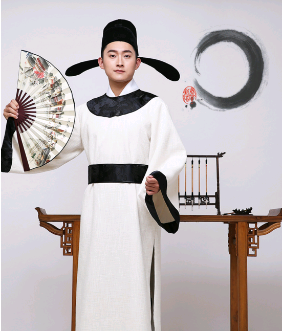 圆领袍唐代古装汉服男李白杜甫诗人服装端午节屈原书生话剧演出服