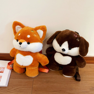 可爱小狗毛绒包包双肩包少女出游个性儿童卡通学生秋冬甜妹爆款包