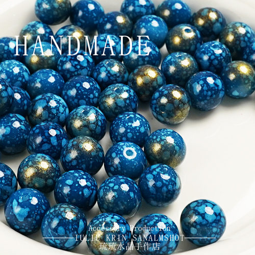 12mm彩色油画琉璃珠散珠材料