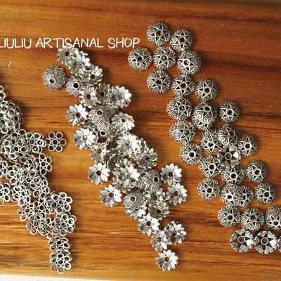 古银镂空花托复古隔片花帽手工diy串珠材料手链首饰项链饰品配件