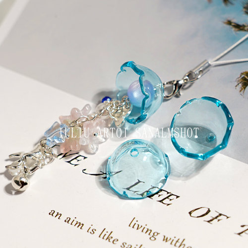 水母风铃盖冰岛亚克力串珠配件