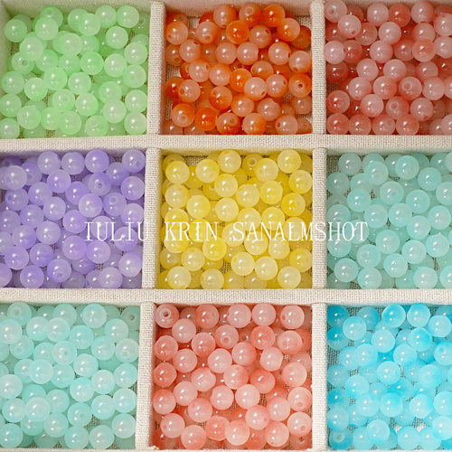 8mm双色玉料珠子手工diy琉璃手串配件批发玻璃珠串珠散珠材料配件 - 封面