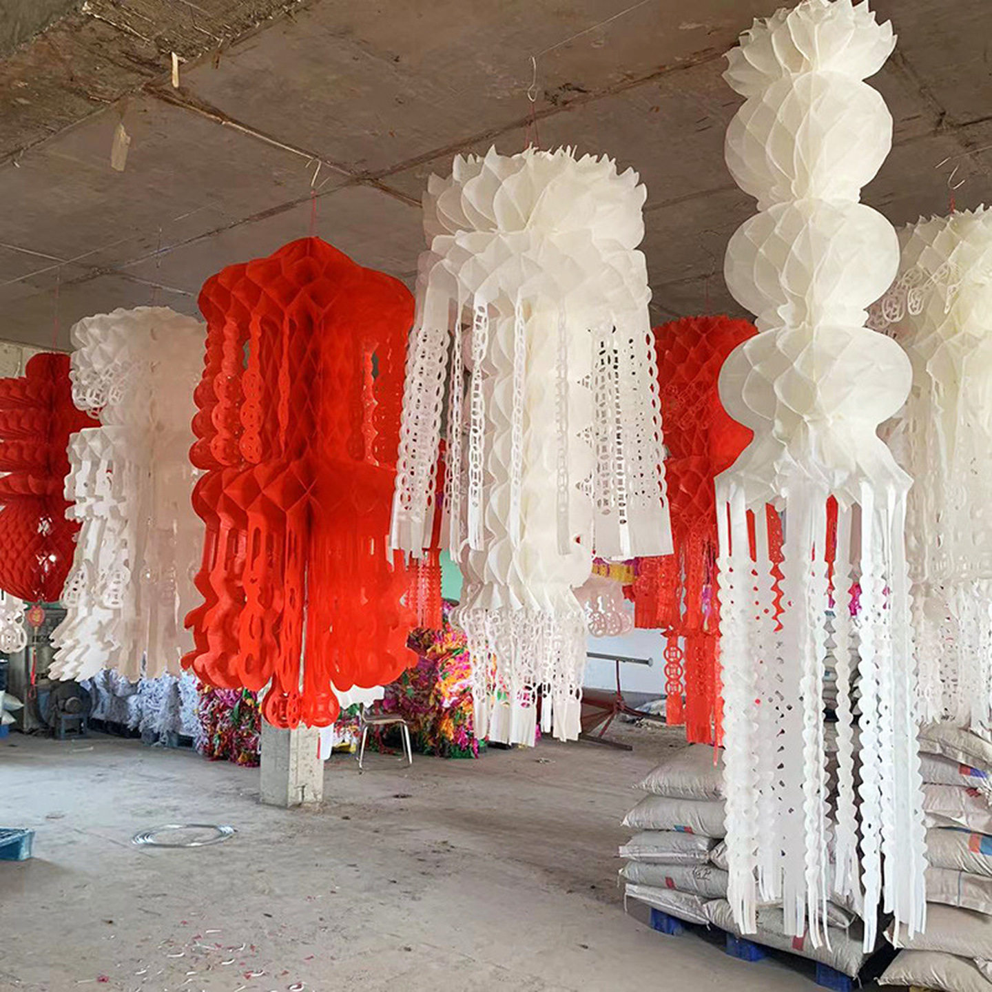 清明祀祭坟用品坟上挂纸坟头飘纸扫墓白事挂青拷贝纸花幡彩色灯笼