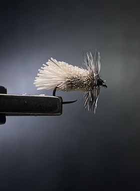 Y173北京路亚飞蝇钩浮水干式鹿毛石蚕蛾蓑羽飞钓鳟鱼饵昆虫仿生