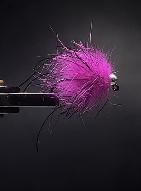 y183飞蝇钩飞钓钨头武力八哥管理场鳟鱼高压钓场兔毛饰带毛钩