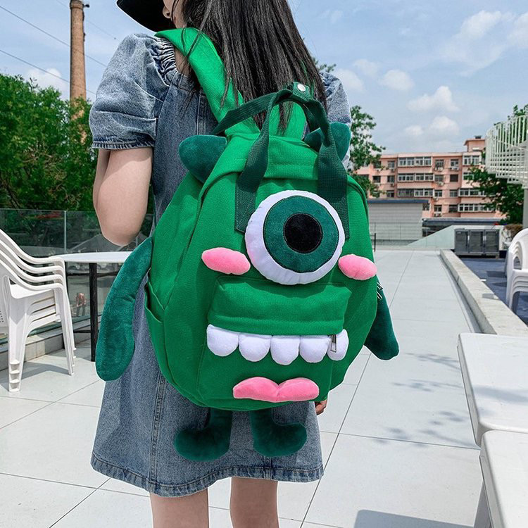 书包搞怪丑萌可爱毛女韩版卡通少女心双肩包小众帆布学生背包百搭