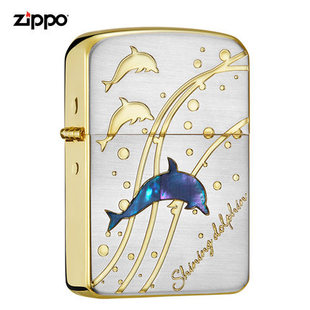 zippo正品煤油打火机防风正版1941复刻幸运海豚送男友礼物定制