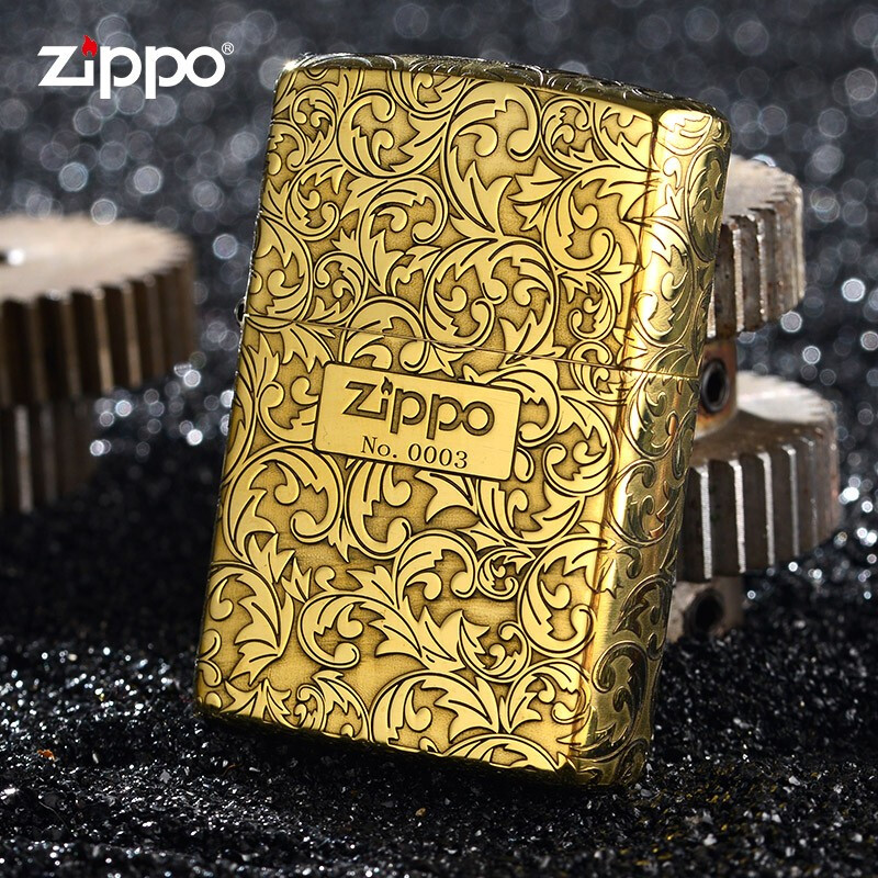 ZIPPO正品打火机精雕唐草五面盔甲限量编号防风煤油送男朋友礼物