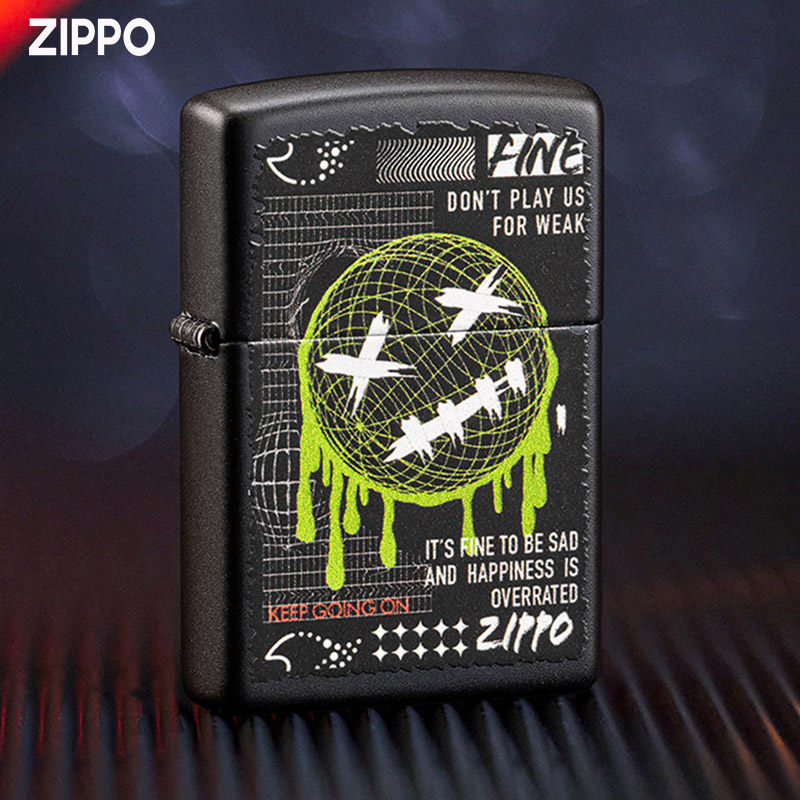 ZIPPO煤油打火机之宝面具之下煤油创意笑脸元素男友礼物之宝正品