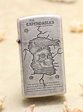 ZIPPO正品煤油打火机防风正版古银纤巧敢死队窄机精雕送男友礼物