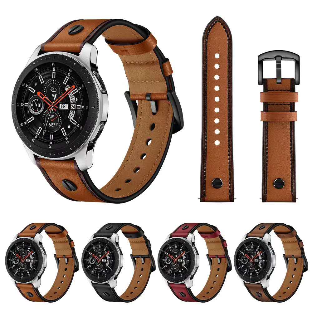 华为watch GT/2/2E真皮手表带荣耀MagicWatch2华米1/2代 ticwatch/三星小米手表color/Haylou Solar表带