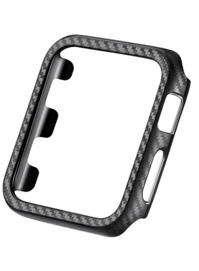 适用苹果iwatch7/5/4/3/9/6保护壳轻薄表套硬apple watch8碳纤维边框保护套iphone watch SE38/41/42/44/45mm