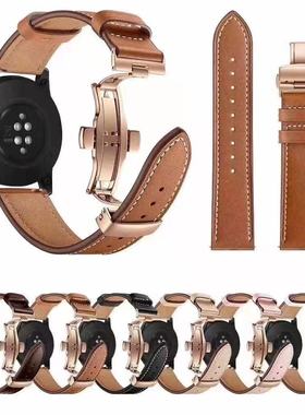 佳明Forerunner 245/m 255 /165/265手表带vivoactive4/3/3t/Venu/Venu sq /Venu23蝴真皮蝶扣表带20/22mmF55