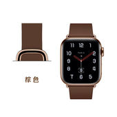 watch8 se表带现代风扣式 适用apple 苹果手表se真皮表带iwatch6 4代5透气皮质38 45mm磁吸潮