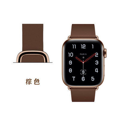 透气表带苹果皮质小众磁吸