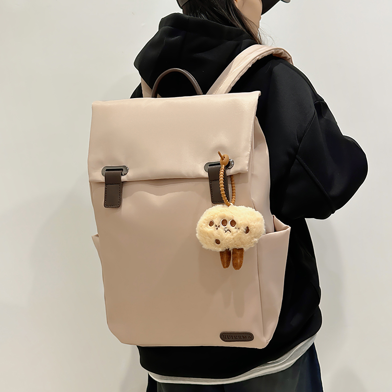 双肩包女2025新款简约电脑包轻便大容量旅行背包高中大学生书包男