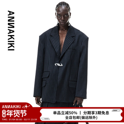 ANNAKIKI西装外套 设计师款女装小众 羊毛宽松廓形西装外套女秋冬
