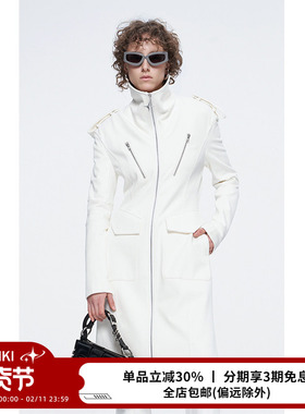 ANNAKIKI【陈慧琳/fil小白同款】小众四芒星机能立领中长款外套女