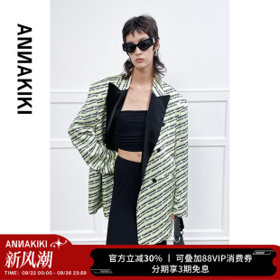 醋酸monogram宽松西装 小众设计师款 外套女 夏装 ANNAKIKI西装