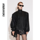 ANNAKIKI 李硕珉明星同款 25冬黑色宽松穿绳机能宽肩短外套女
