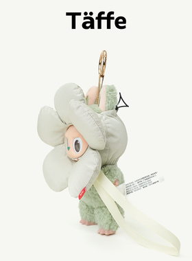 Taffe原创17cm拉布布娃衣Labubu一二三代浅灰色花花头套玩偶衣服