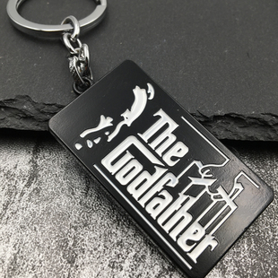 The Godfather教父 马龙白兰度Logo标志好莱坞经典电影钥匙扣挂件