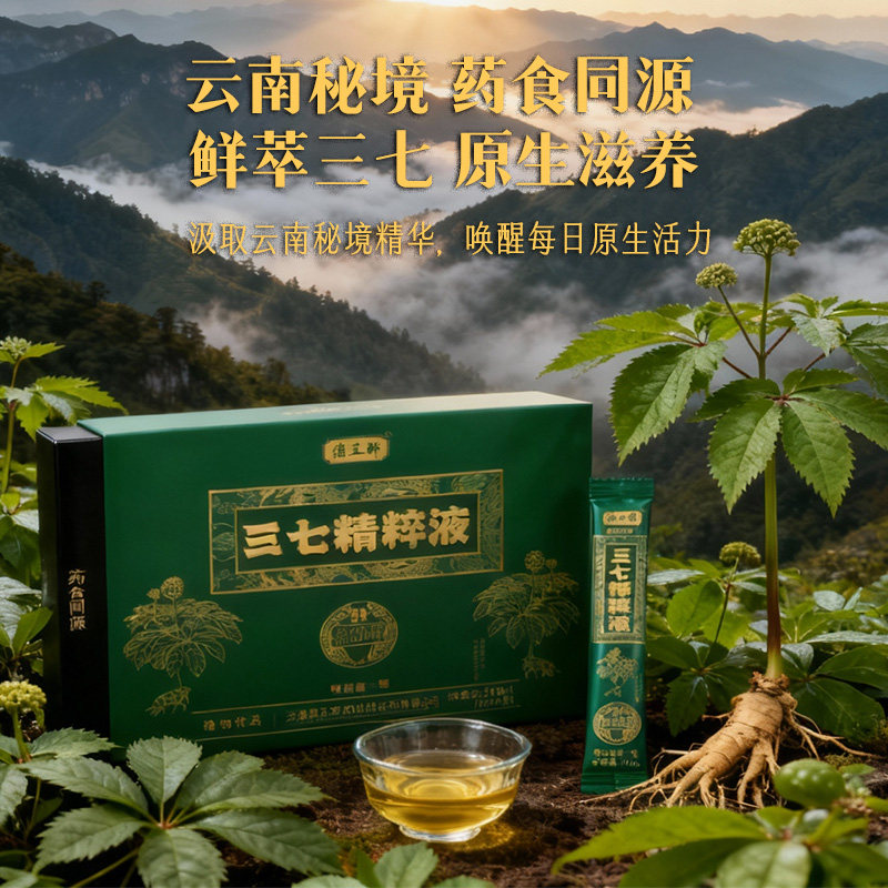 云南三七精粹液买一赠一低温萃取独立条状便携带药食同源鲜萃三七