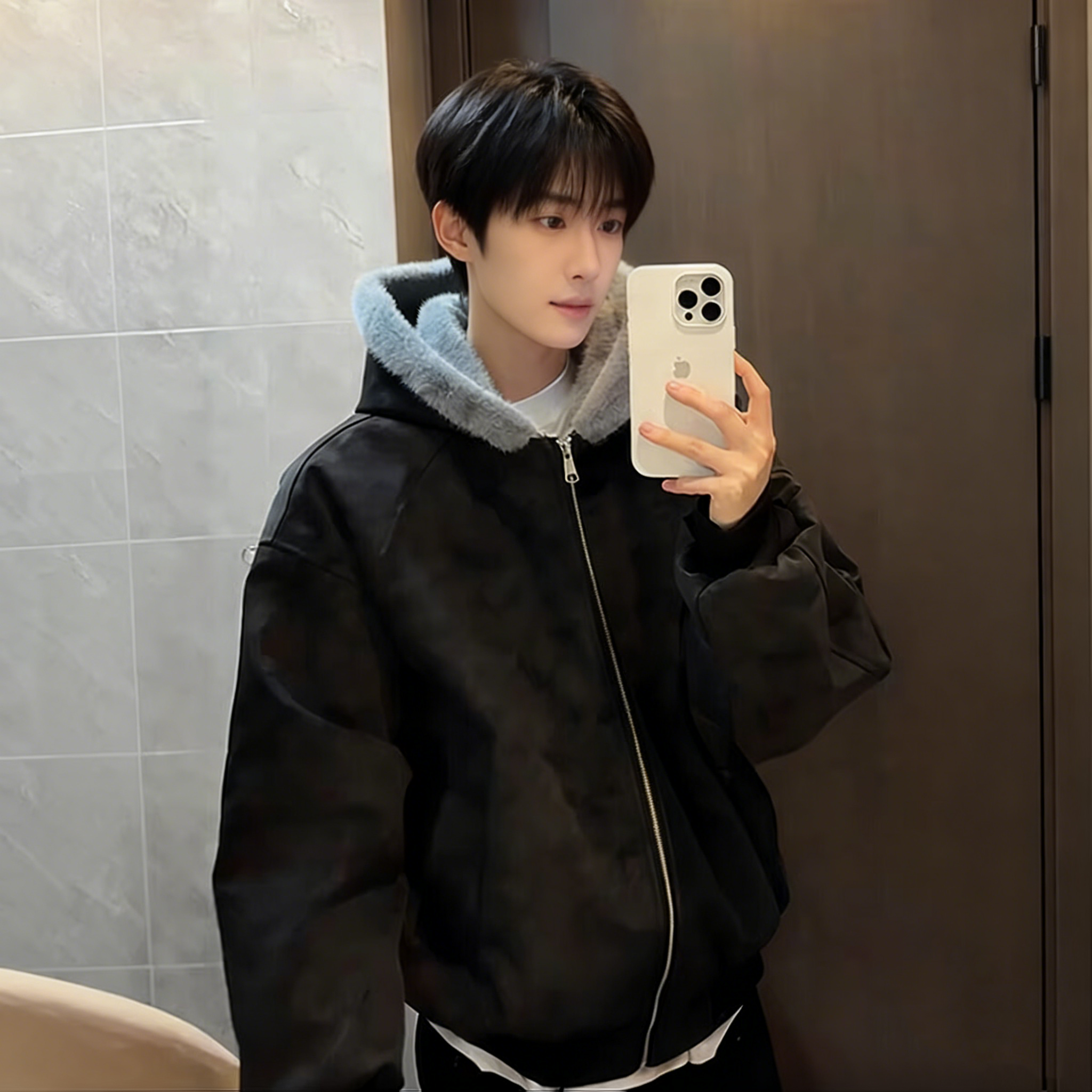 情侣重磅连帽开衫卫衣