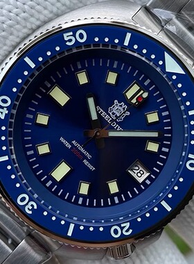 STEELDIVE钢潜定制手表男自动机械机芯精钢鲍鱼6309蓝宝石潜水表