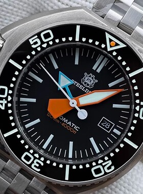 STEELDIVE专业316L精钢潜水机械手表1200M防水男士左撇大表盘夜光