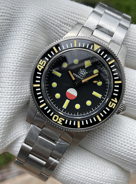 复刻定制五十噚蛙人专业精钢潜水日本机械手表湿度计双色夜光男士