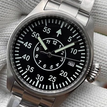 STEELDIVE精钢潜水自动机械手表飞行表瑞士夜光洋葱表冠防水男员