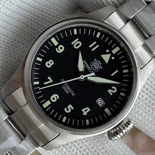 STEELDIVE精钢潜水手表39MM飞行机械腕表瑞士C3强夜光防水男士员