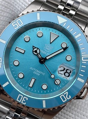 STEELDIVE精钢潜水手表定制复刻潜水防水自动机械表男贝加尔湖蓝