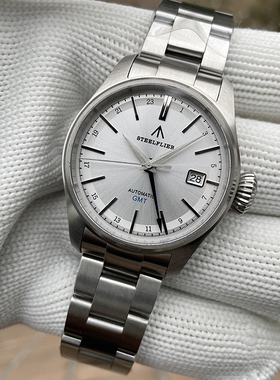 STEELFLIER精钢飞行手表NH34A机芯GMT两地时显示自动机械男表商务