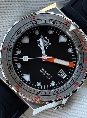 STEELDIVE官方新款40MM不锈钢蓝宝石玻璃钢边框 300M男潜水日期表