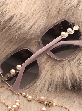 墨镜显脸小白色偏光女紫色高级感