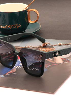 偏光高级感四叶草星空墨镜森系绿