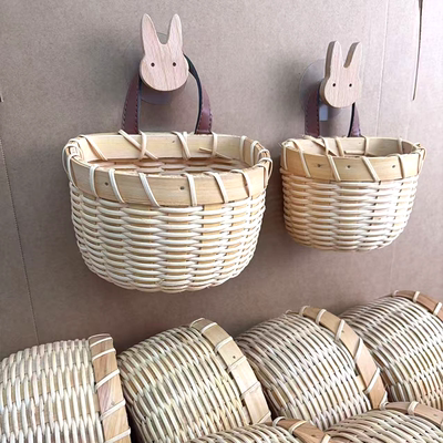 印象生活藤编葱姜蒜收纳筐蒜姜收纳篮挂篮竹编厨房收纳盒编织大蒜