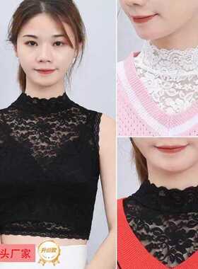 蕾丝假领子女百搭秋冬搭低领时尚
