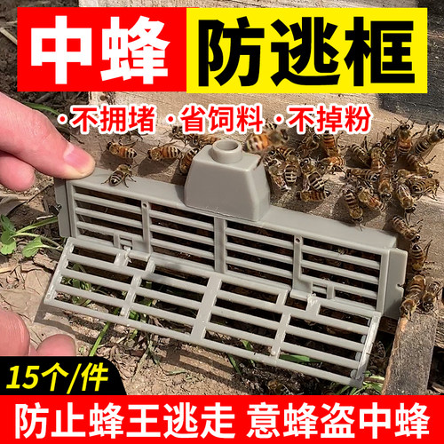 中蜂防逃框/防盗器/防蜂王飞逃/防意蜂盗中蜂/防跑王逃王网15个装