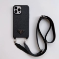 Crossbody - Single Case - Black Cross-Grain Triangle Logo