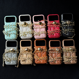 秋冬酒红色奢华鱼子酱插卡包适用苹果17promax手机壳带挂绳14链条斜挎iphone16软壳15promax皮革保护套13潮女