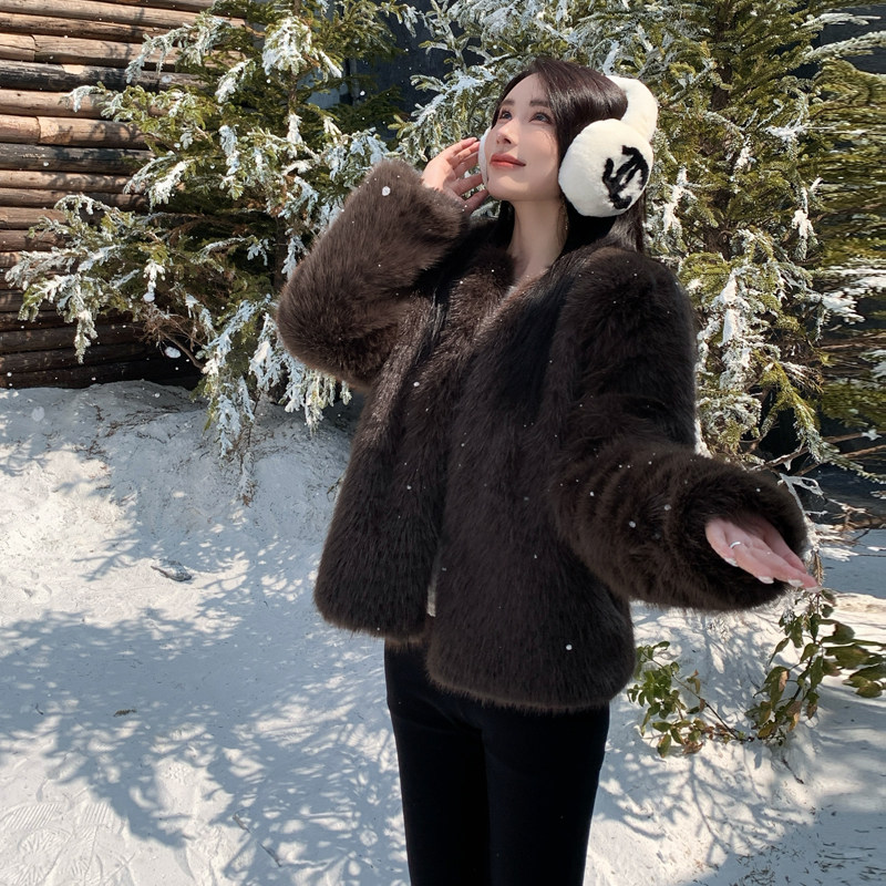 实拍冬季新款环保狐狸毛皮草外套女年轻款托卡毛毛高级感大衣显瘦