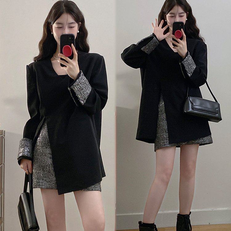 实拍~大码女装气质V领开叉上衣拼接亮片半身裙两件套,女装/女士精品,大码套装,淘宝优惠券,粉丝福利购,淘宝优惠卷