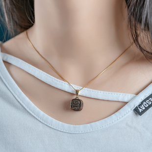 天然真品文莱黑棋沉香项链吊坠古风香木挂饰沉水奇楠扎基拉姆挂坠