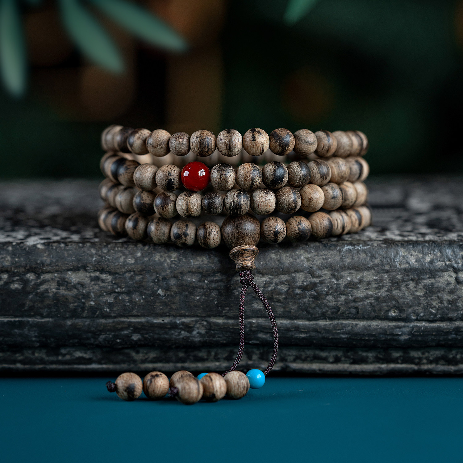 沉水印尼达拉干沉香手串保真老料虎斑纹108颗佛珠女男士多圈手链