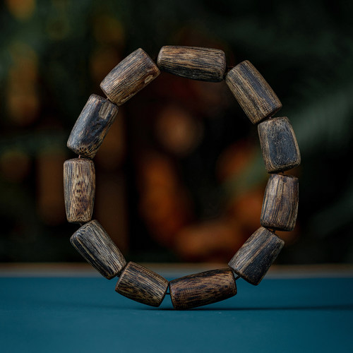 保真老料越南芽庄绿奇楠沉香手串