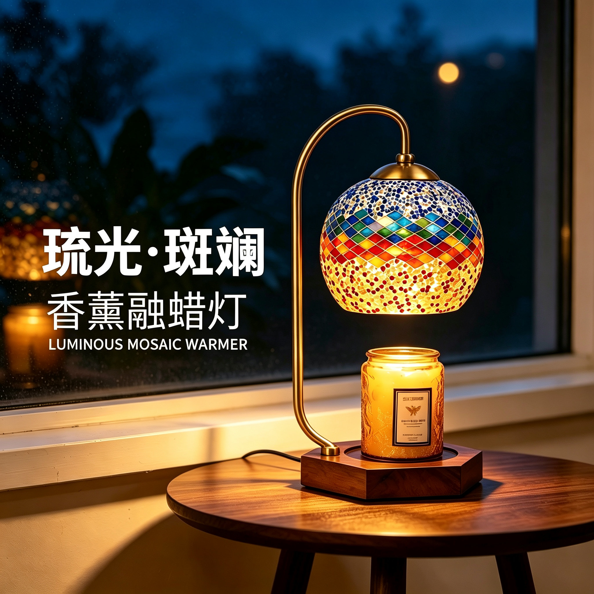 摩洛哥中古风无火融蜡香薰床头灯图片